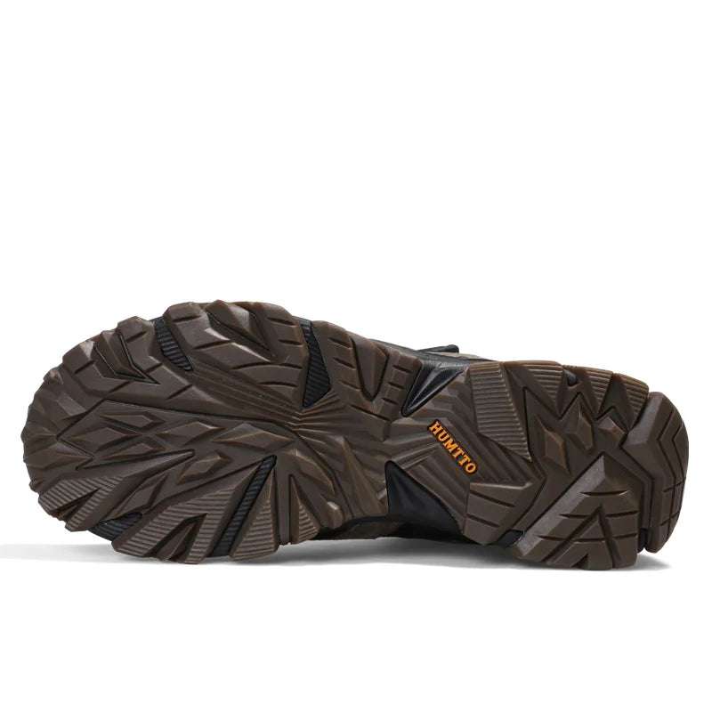 HUMTTO Waterproof Hiking Shoes Leather Trekking Boots Outdoor Sneakers for Men Male Camping Hunting Mens Tactical Ankle Boots