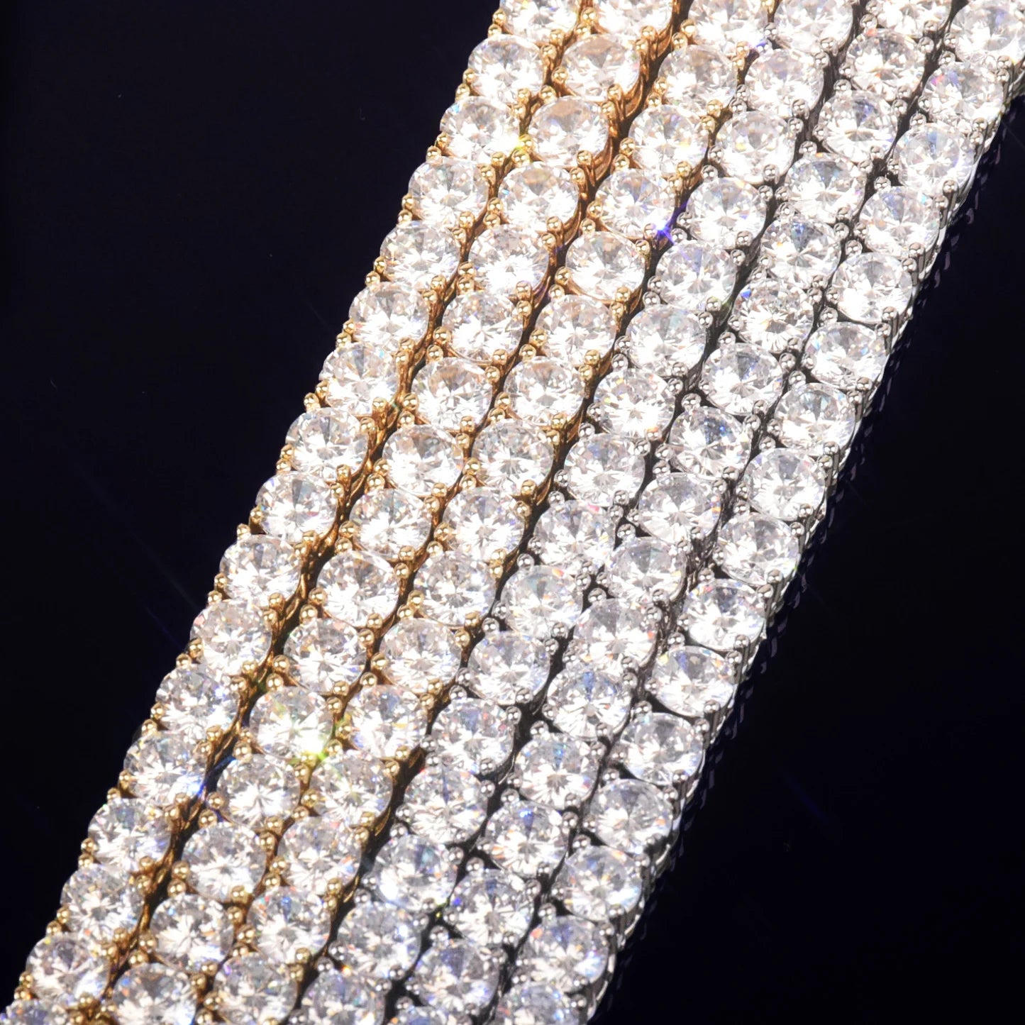 Gold Color Tennis Chain 4mm 5mm 6mm One Row Zircon Necklace Link For Men Women Hip Hop Jewelry