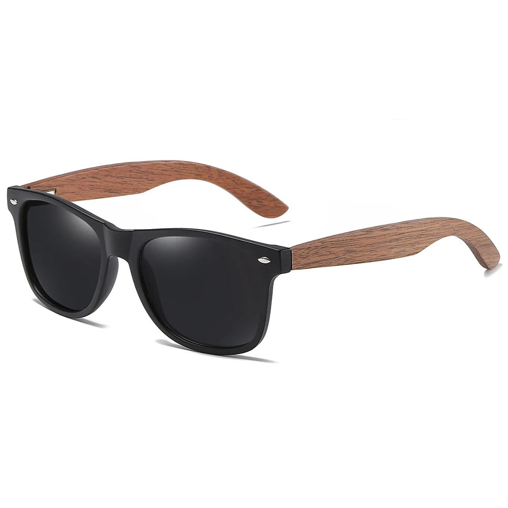 GM Environment-Friendly Retro Walnut Wood Sunglasses UV400 Polarized Bamboo Sunglasses Men's Fashion Trendy Anti Blue Lens 7061h