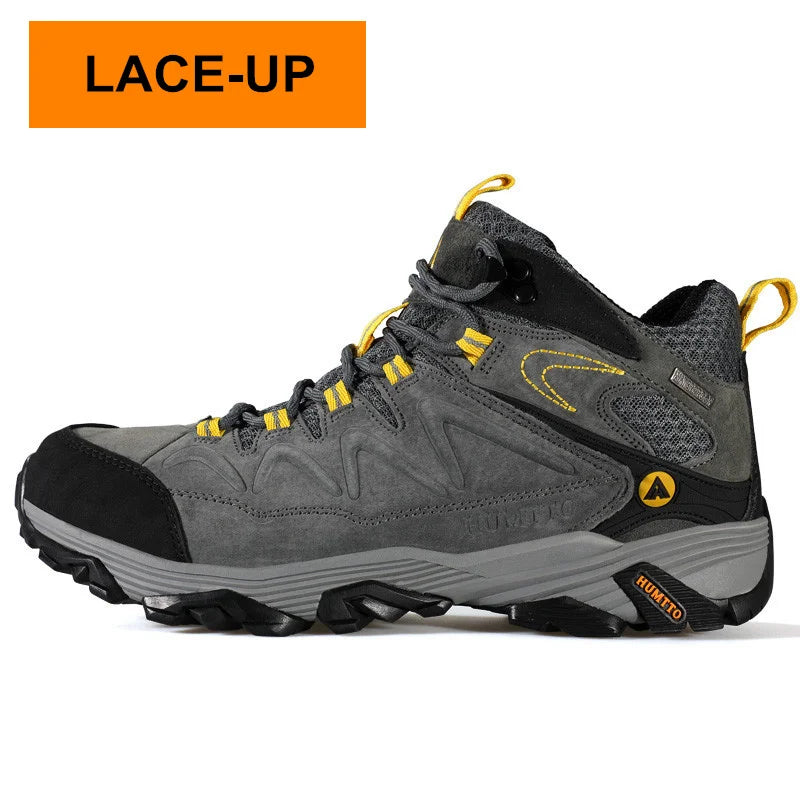 HUMTTO Waterproof Hiking Shoes Leather Trekking Boots Outdoor Sneakers for Men Male Camping Hunting Mens Tactical Ankle Boots