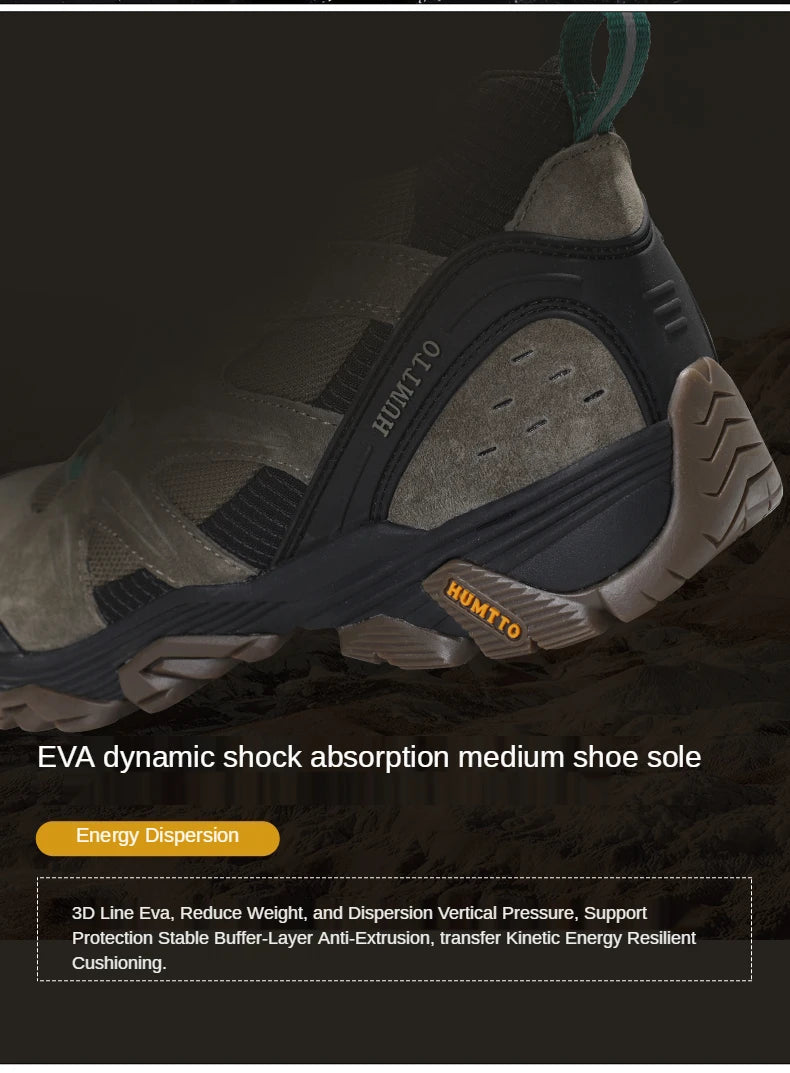 HUMTTO Waterproof Hiking Shoes Leather Trekking Boots Outdoor Sneakers for Men Male Camping Hunting Mens Tactical Ankle Boots