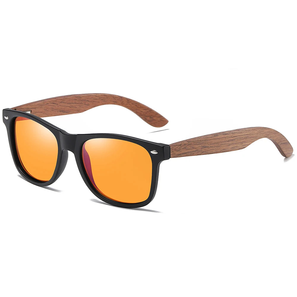 GM Environment-Friendly Retro Walnut Wood Sunglasses UV400 Polarized Bamboo Sunglasses Men's Fashion Trendy Anti Blue Lens 7061h