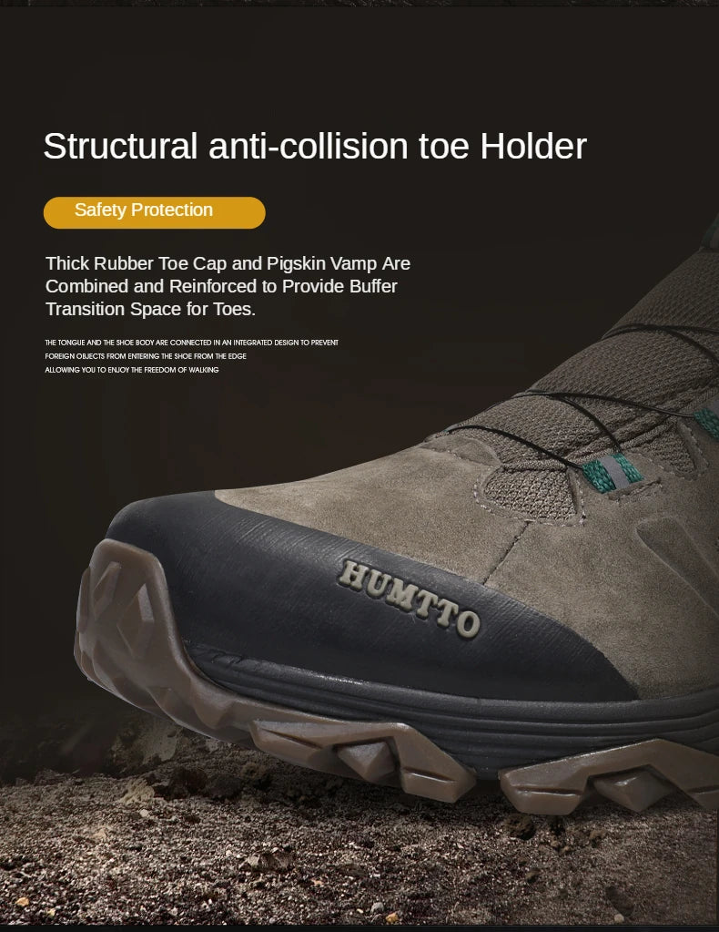 HUMTTO Waterproof Hiking Shoes Leather Trekking Boots Outdoor Sneakers for Men Male Camping Hunting Mens Tactical Ankle Boots