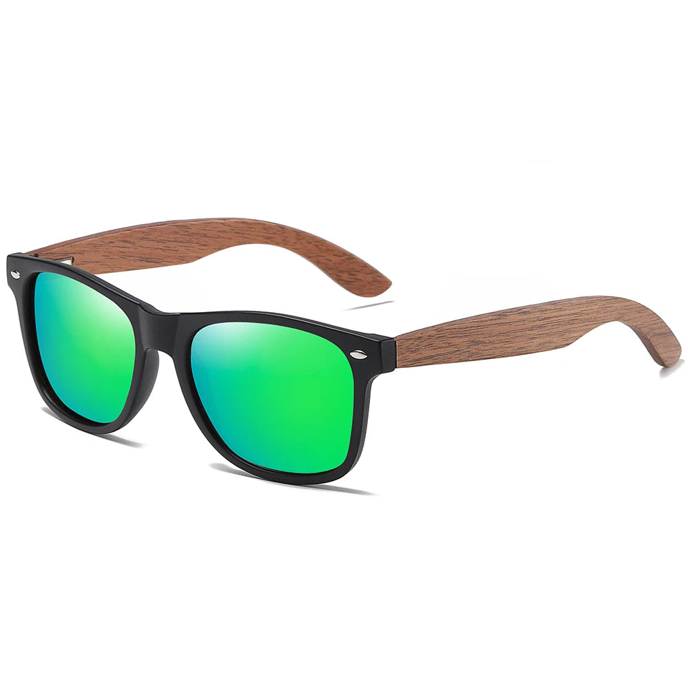 GM Environment-Friendly Retro Walnut Wood Sunglasses UV400 Polarized Bamboo Sunglasses Men's Fashion Trendy Anti Blue Lens 7061h