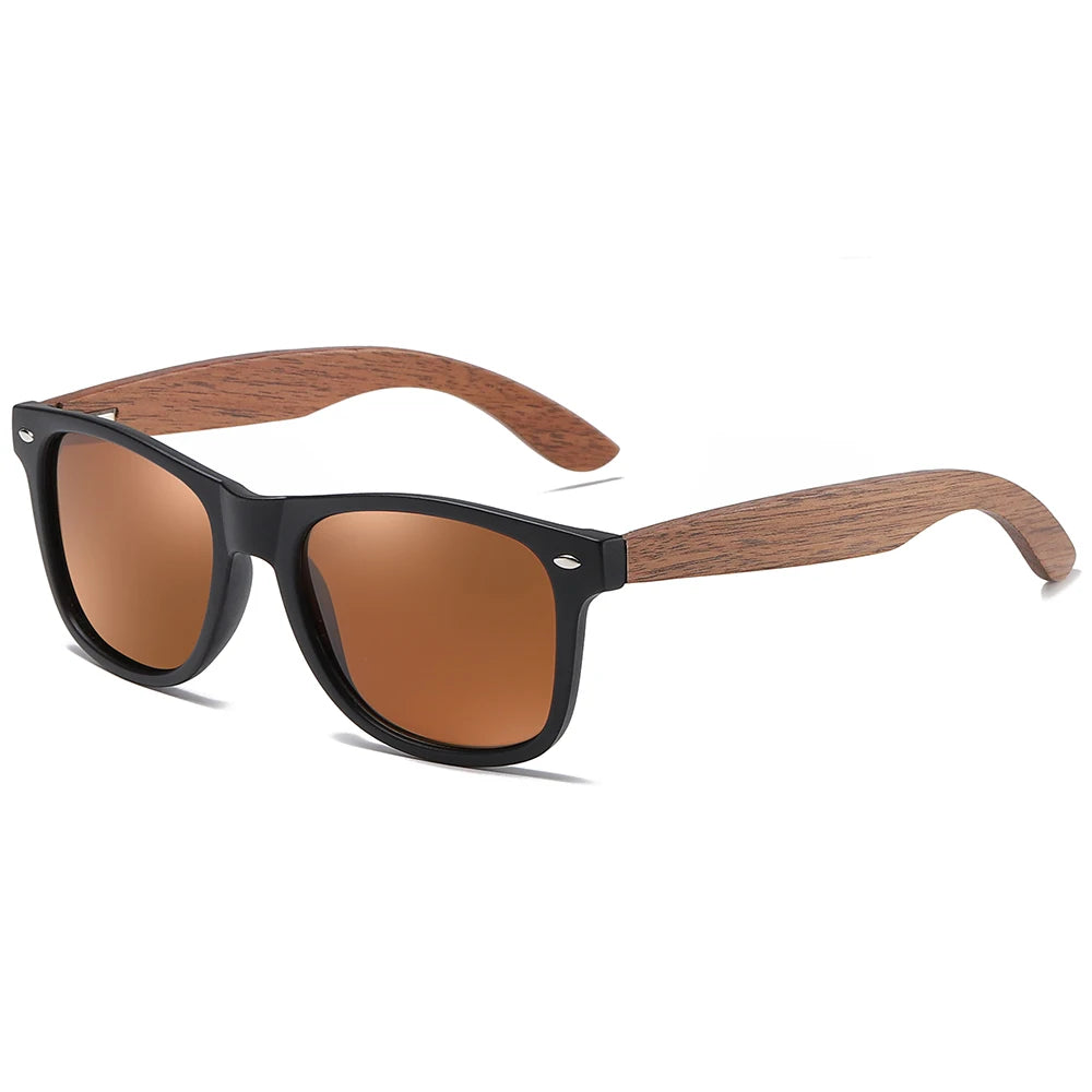 GM Environment-Friendly Retro Walnut Wood Sunglasses UV400 Polarized Bamboo Sunglasses Men's Fashion Trendy Anti Blue Lens 7061h