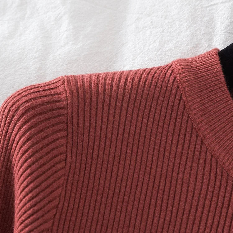 2025 women thick sweater pullovers khaki casual autumn winter button o-neck chic sweater female slim knit top soft jumper tops