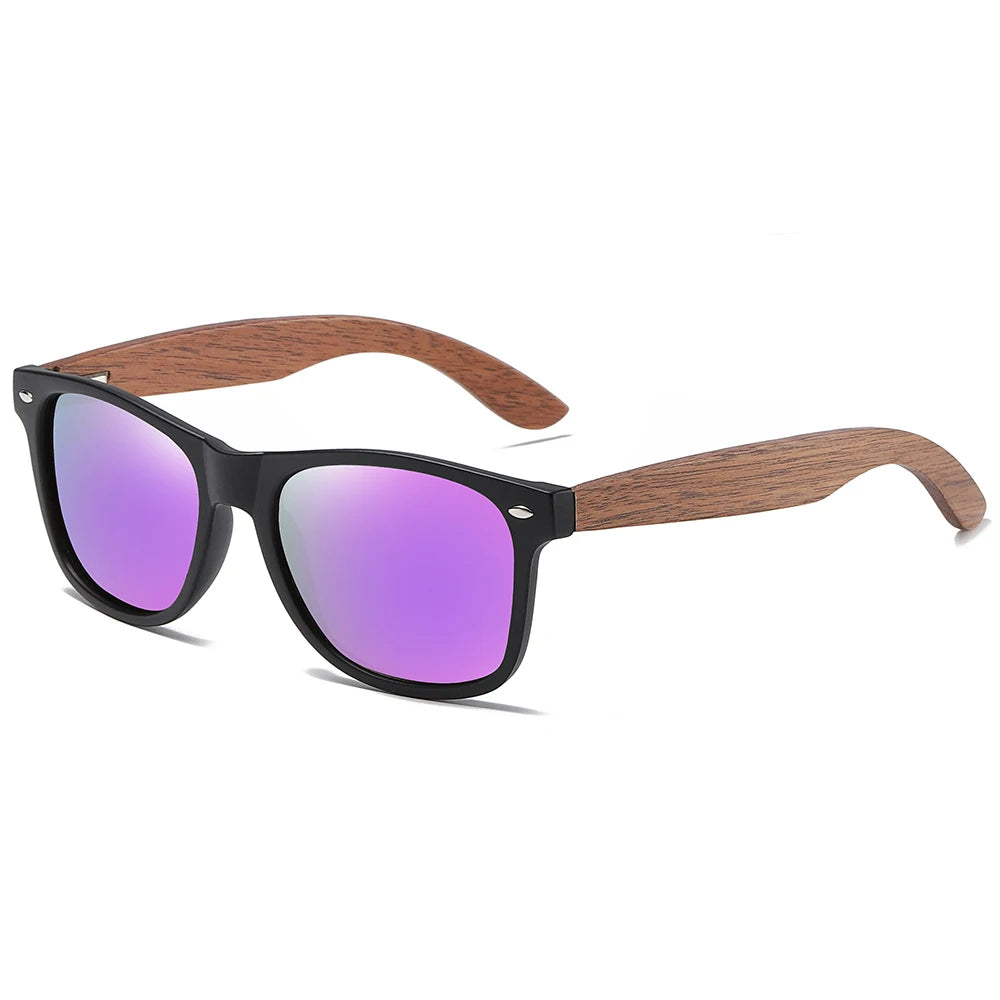GM Environment-Friendly Retro Walnut Wood Sunglasses UV400 Polarized Bamboo Sunglasses Men's Fashion Trendy Anti Blue Lens 7061h