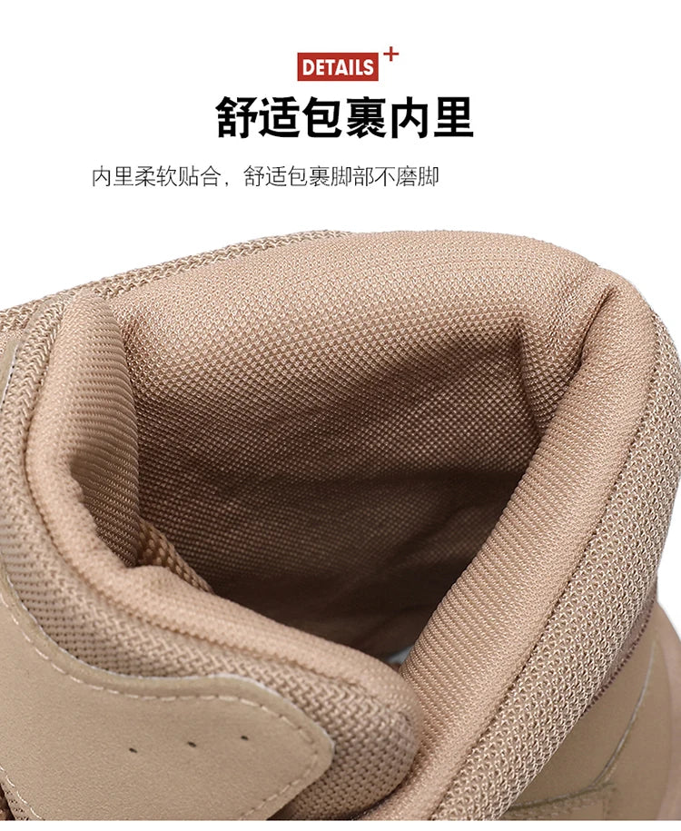 Men Tactical Boots with Straps for Combat Training Waterproof Straps Outdoor Hiking Breathable Shoes Multifunctional Motorcycle