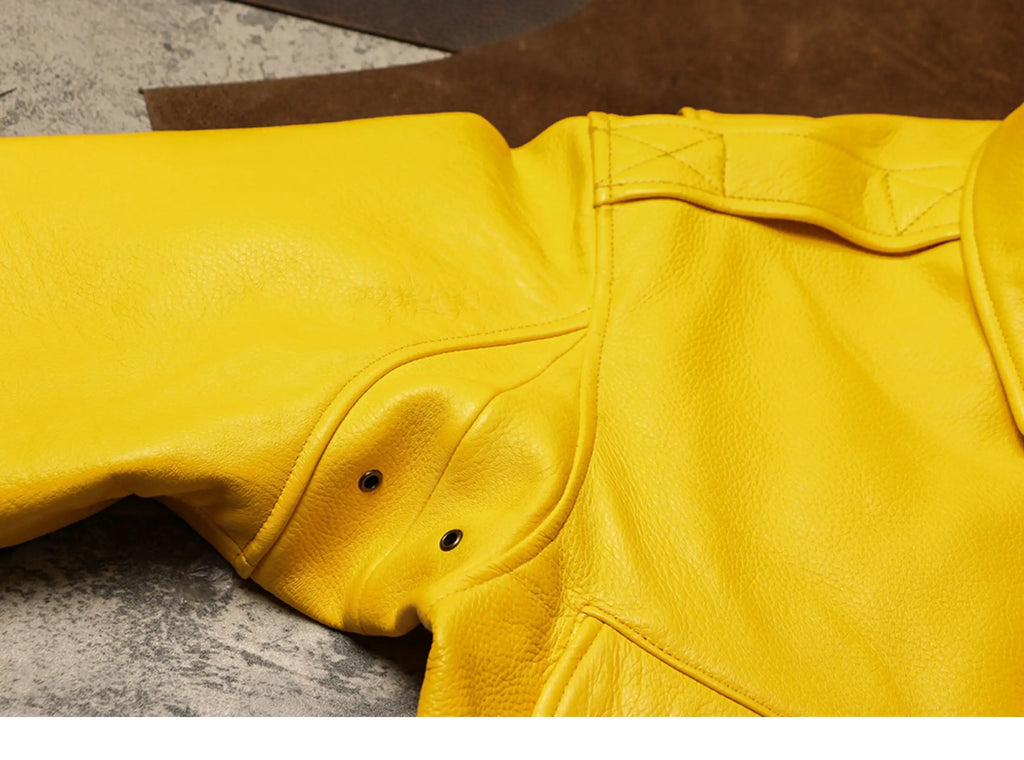 Mauroicardi Spring Autumn Cool Handsome Short Yellow Soft Pu Leather Jacket Men Turn-down Collar Luxury Designer Clothes 2025