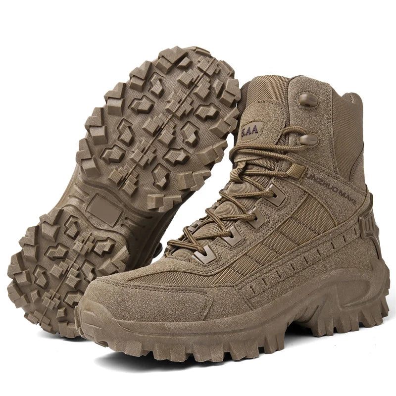 New men's hiking boots, high top combat training boots, anti slip snow boots, field desert boots, outdoor cycling shoes