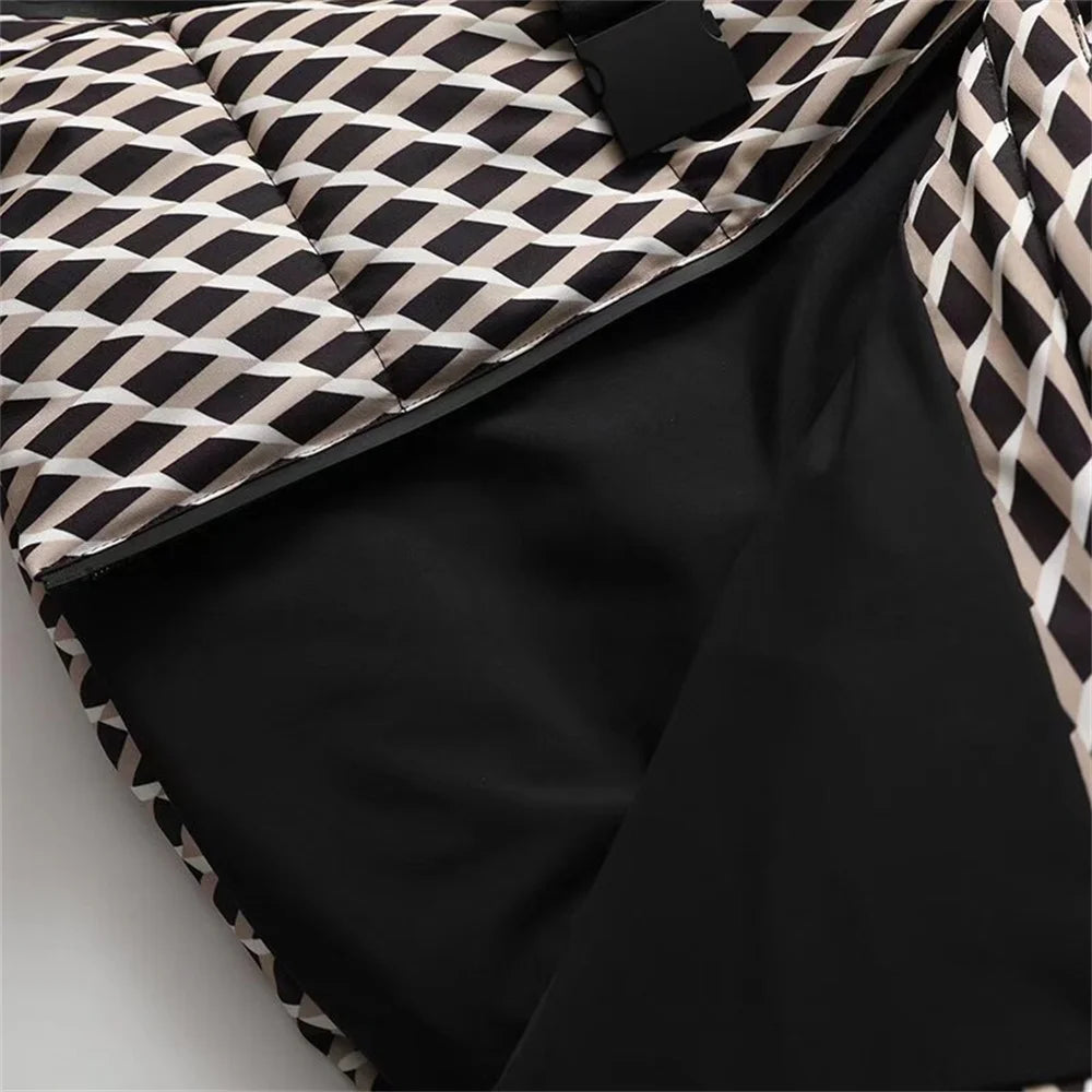 women's warm skiing series waist down cotton jacket winter new hooded slim fit jacket jacket