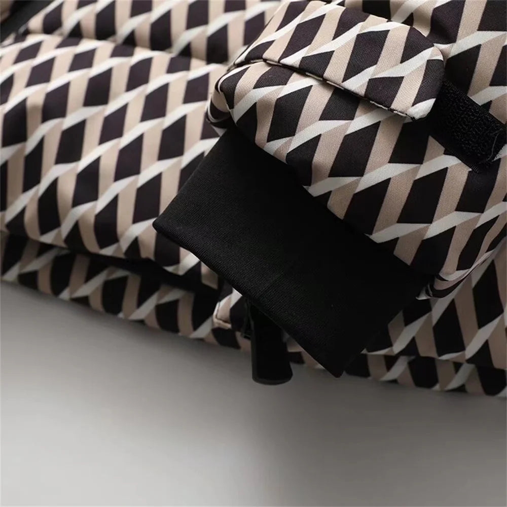 women's warm skiing series waist down cotton jacket winter new hooded slim fit jacket jacket