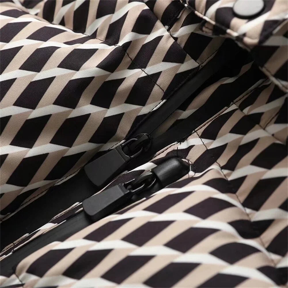 women's warm skiing series waist down cotton jacket winter new hooded slim fit jacket jacket