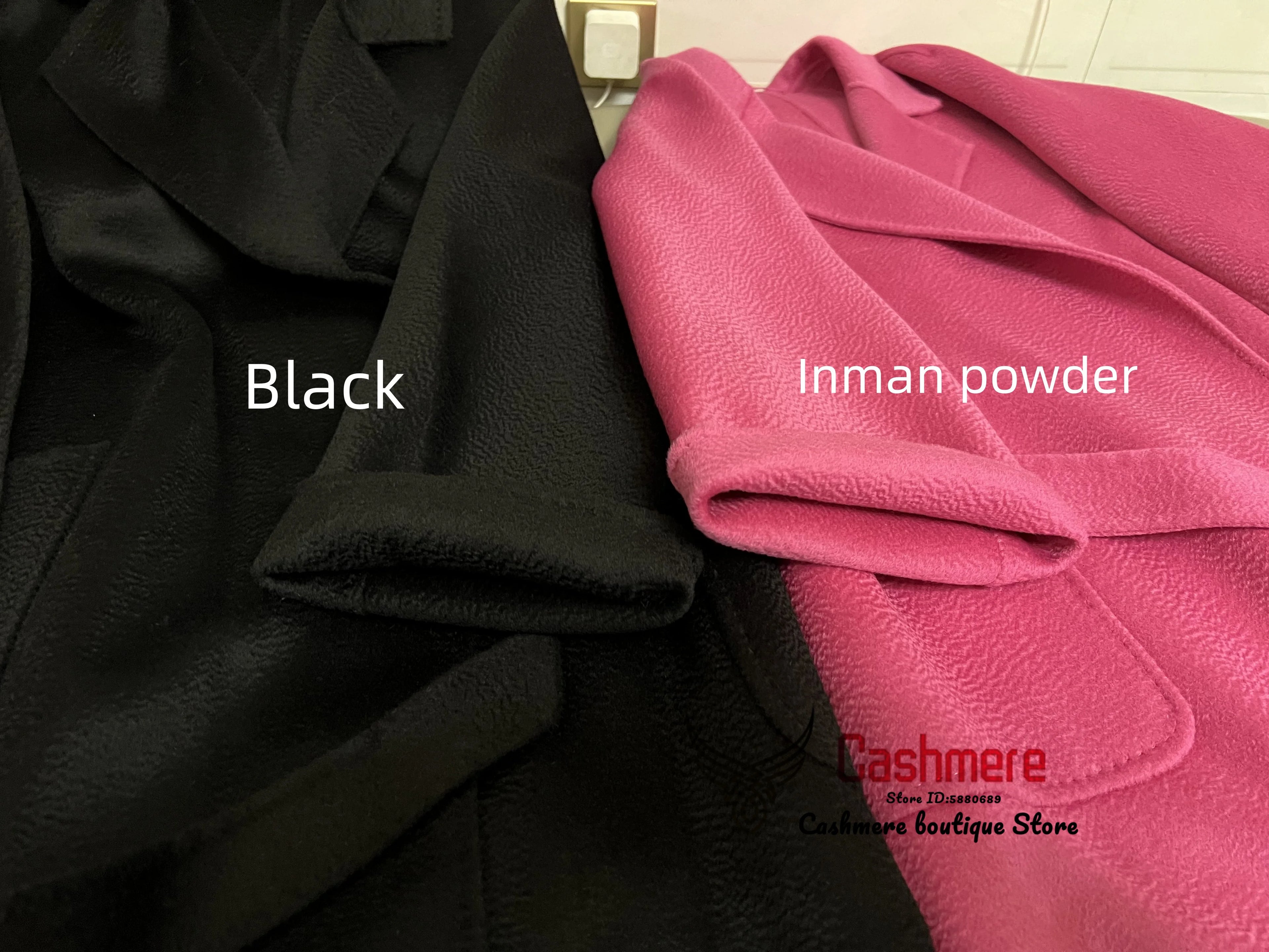 SPECIAL OFFER Cashmere Coat Female Winter Mid-Length Corrugated Coat Black Wool Coat Woman Autumn New Casual Fashion Beige Coat