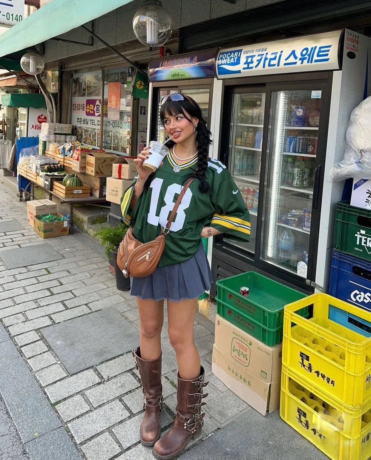 Arden Furtado 2025 Genuine Leather Platform Rivet Motorcycle boots Round toe Belt buckle Block heel mid wide calf Western boots