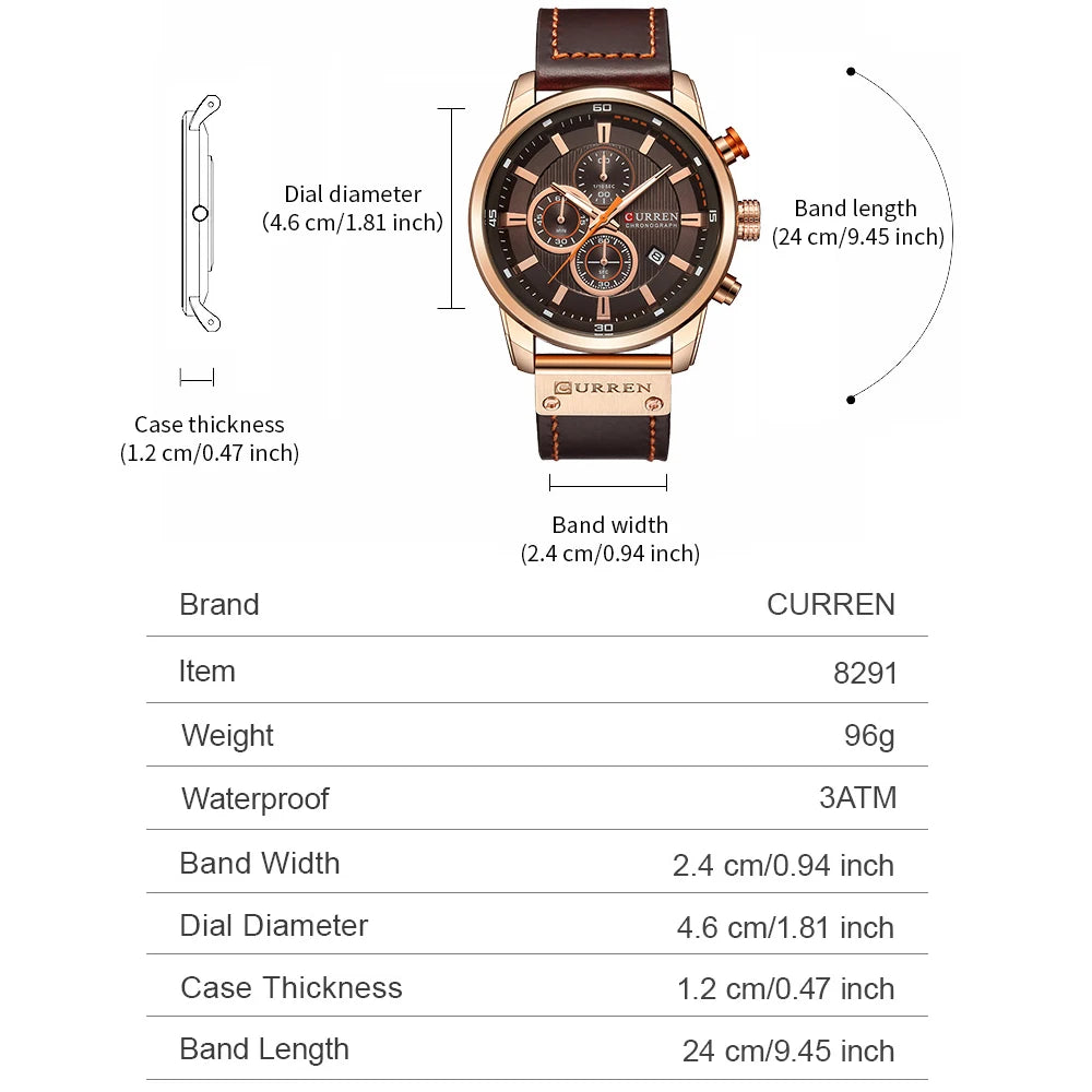 CURREN Fashion Date Quartz Men Watches Top Brand Luxury Male Clock Chronograph Sport Mens Wrist Watch Hodinky Relogio Masculino