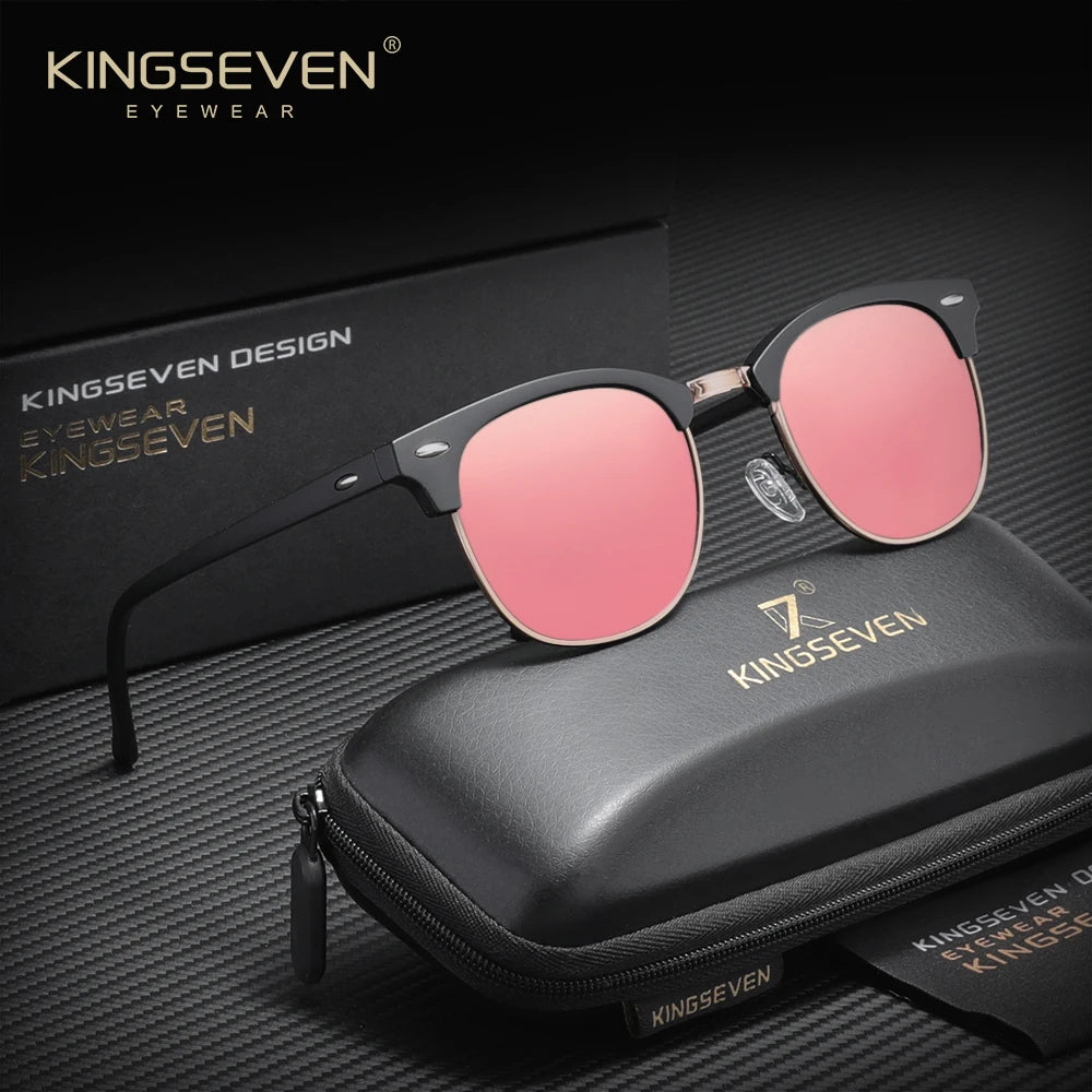KINGSEVEN Luxury Causal Large Frame Sunglass Women Sunscreen Fashion Polarized UV400 Glasses Outdoor Driving Alloy Eyeglasses