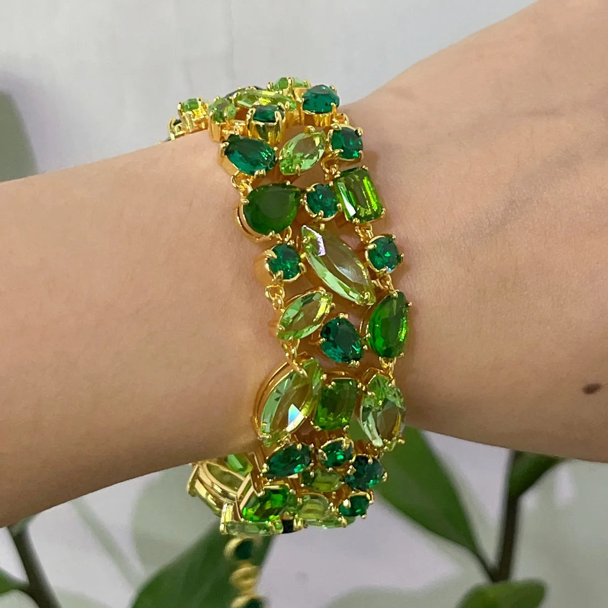 Original Luxury Brand Fine Jewelry Sets Zircon Crystal Green Necklace Earring Bracelet Charms for Women Wedding Accessories