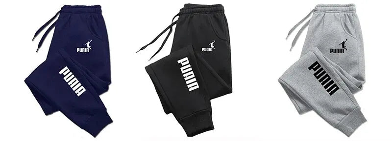 PUAIA Printed Men's Sweatpants Spring Autumn Jogging Trousers Fitness Loose Fit Clothing Solid Color Outfit Streetwear Pants