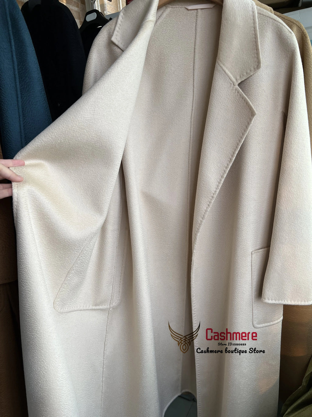 SPECIAL OFFER Cashmere Coat Female Winter Mid-Length Corrugated Coat Black Wool Coat Woman Autumn New Casual Fashion Beige Coat