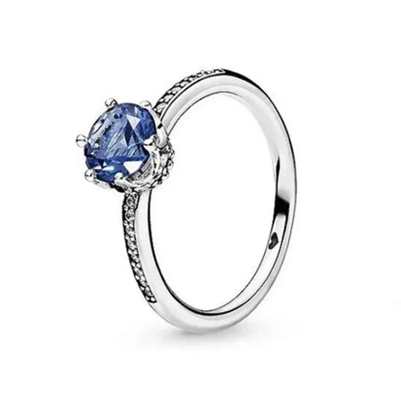 Classic 925 Sterling Silver New Heart shaped Crowns Circulars Ring Light Luxury Exquisite Charm Jewelry Festival Surprise Gift