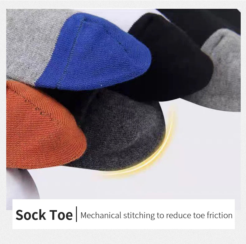 5 Pairs of Autumn and Winter MEN'S Sports Socks for Summer Leisure, Sweat Wicking, Lightweight and Breathable Basketball Socks