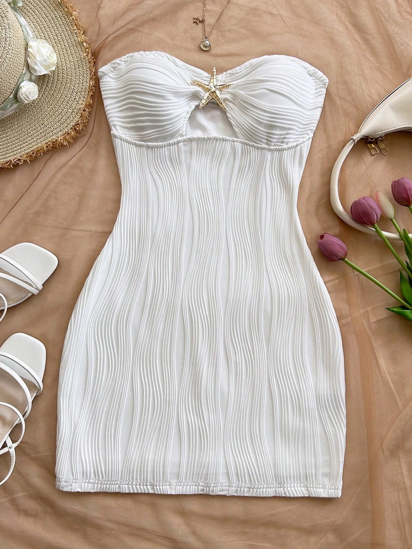 Strapless Slimming Short Dress Sexy Pure And Sensual Hip-Hugging Women's Fashion Party Wear