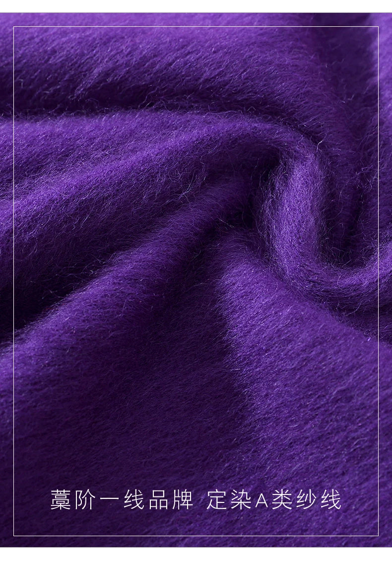 Autumn And Winter New 100% Mink Cashmere Sweater Ladies' High Lapel Solid Color Padded Pullover Wool Knitted Bottoming Shirt