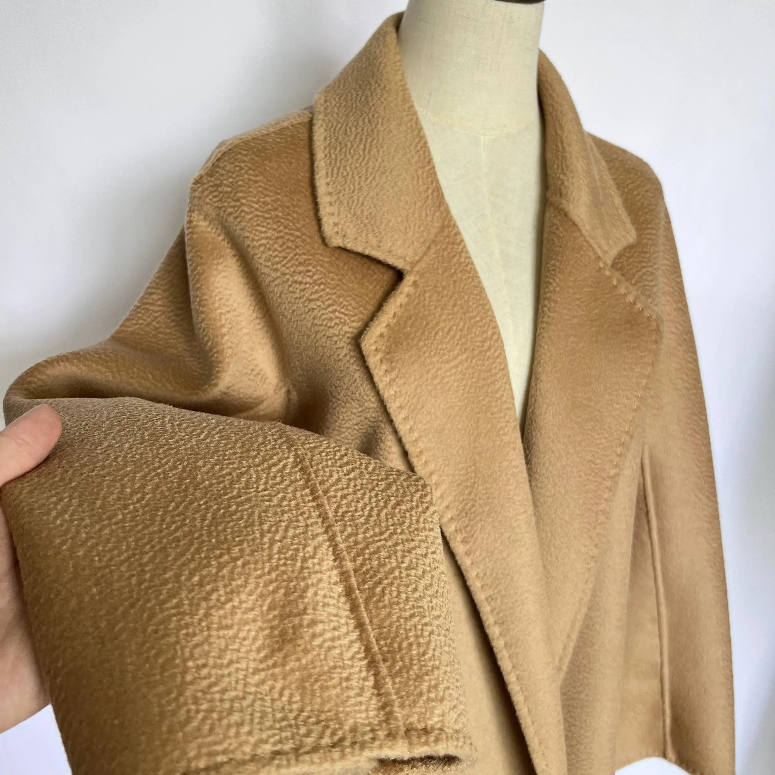 SPECIAL OFFER Cashmere Coat Female Winter Mid-Length Corrugated Coat Black Wool Coat Woman Autumn New Casual Fashion Beige Coat