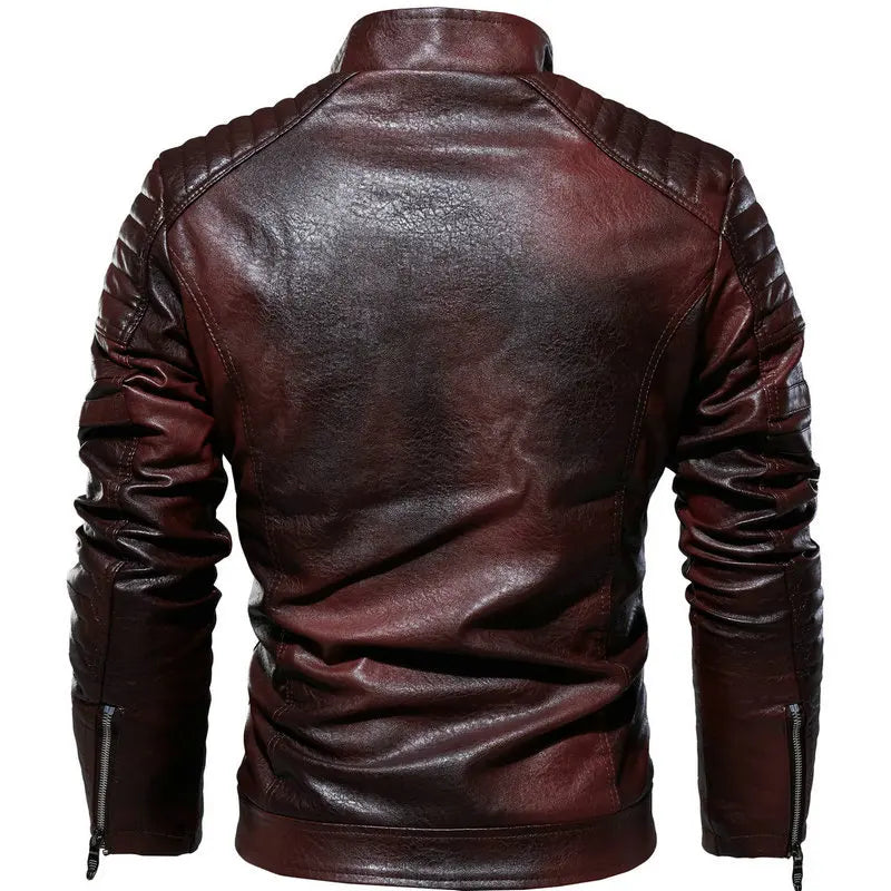 New Men's Leather Jackets Autumn And Winter Casual Motorcycle Slim PU Jacket Biker Leather High Quality Fashion Warm Overcoat