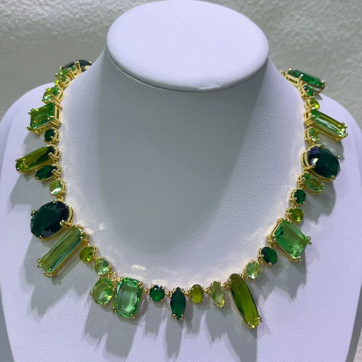 Original Luxury Brand Fine Jewelry Sets Zircon Crystal Green Necklace Earring Bracelet Charms for Women Wedding Accessories