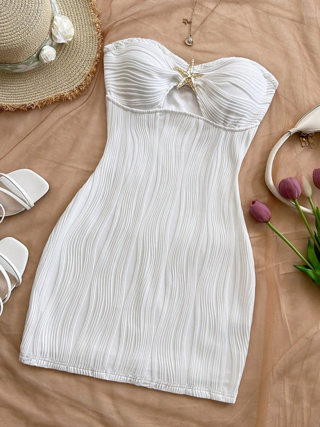 Strapless Slimming Short Dress Sexy Pure And Sensual Hip-Hugging Women's Fashion Party Wear