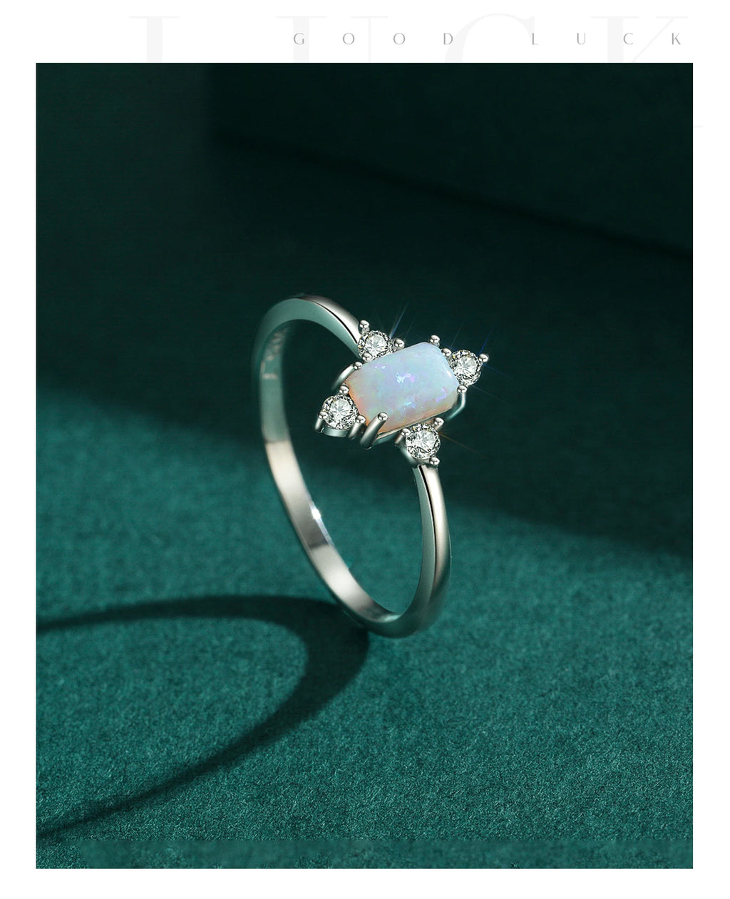 MODIAN Authentic 925 Sterling Silver Geometric Rectangle Natural Opal Jewelry Sets Rings Earrings For Women Wedding Jewelry