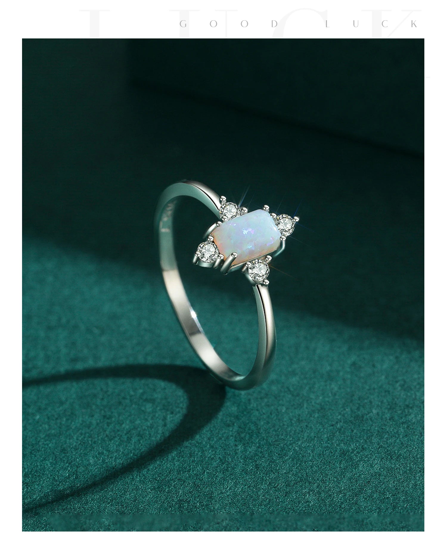 MODIAN Authentic 925 Sterling Silver Geometric Rectangle Natural Opal Jewelry Sets Rings Earrings For Women Wedding Jewelry