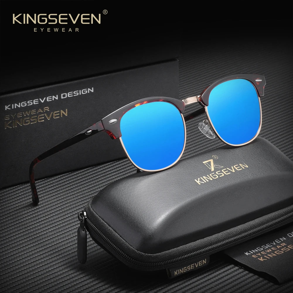 KINGSEVEN Luxury Causal Large Frame Sunglass Women Sunscreen Fashion Polarized UV400 Glasses Outdoor Driving Alloy Eyeglasses