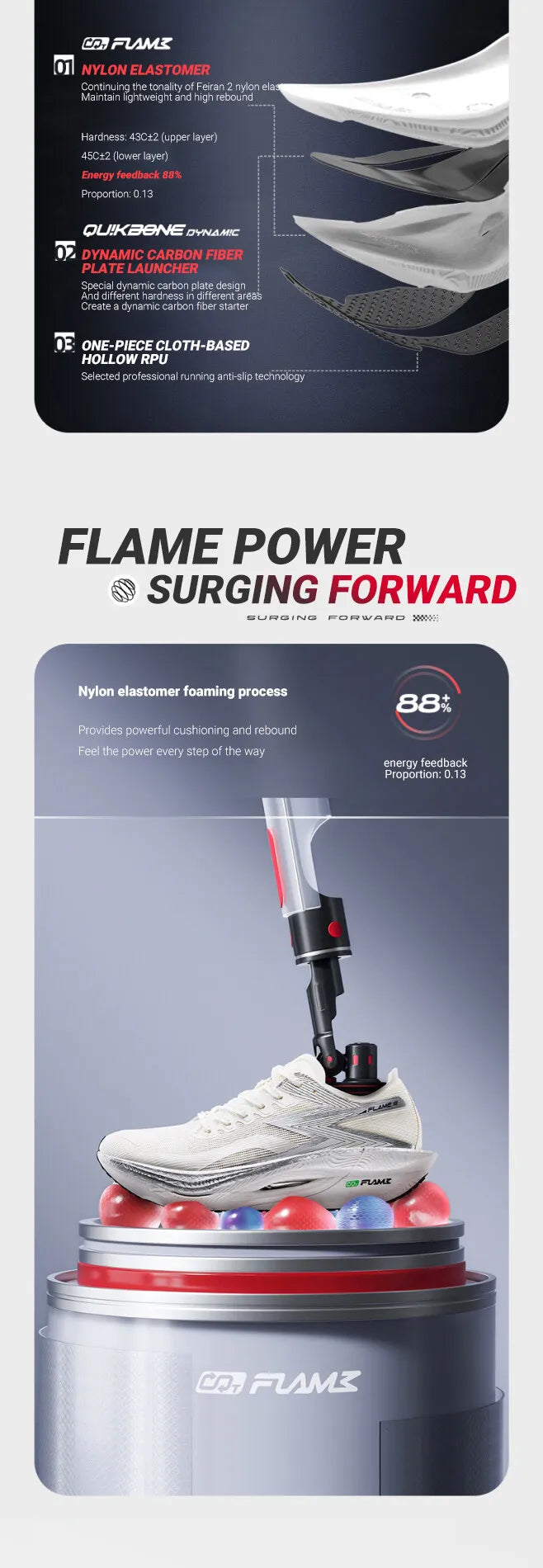 361 Degrees NEW Flame 3.0 Men Running Shoes Marathon Carbon Plate Racing Breathable Cushioning Non-Slip Sneakers Male 672412207