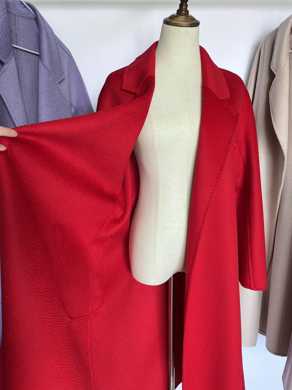 SPECIAL OFFER Cashmere Coat Female Winter Mid-Length Corrugated Coat Black Wool Coat Woman Autumn New Casual Fashion Beige Coat