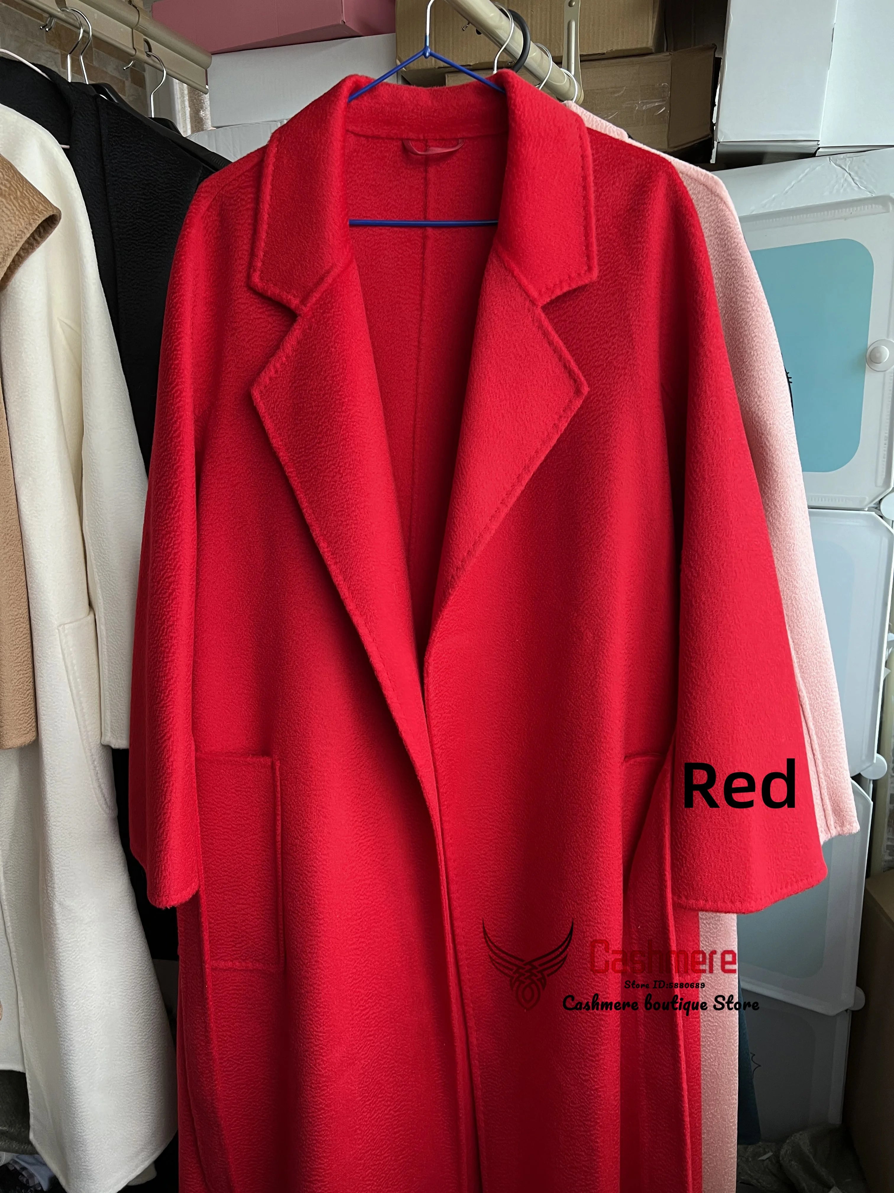 SPECIAL OFFER Cashmere Coat Female Winter Mid-Length Corrugated Coat Black Wool Coat Woman Autumn New Casual Fashion Beige Coat