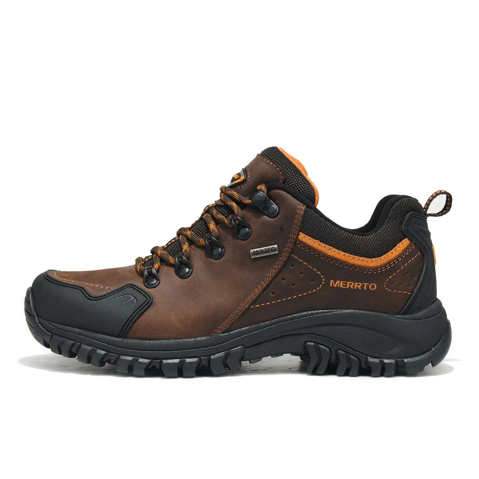 MERRTO Cowhide Outdoor Men Hiking Shoes Trekking Hunting women Tourism Mountain Breathable Climbing Sneakers Tactical boots