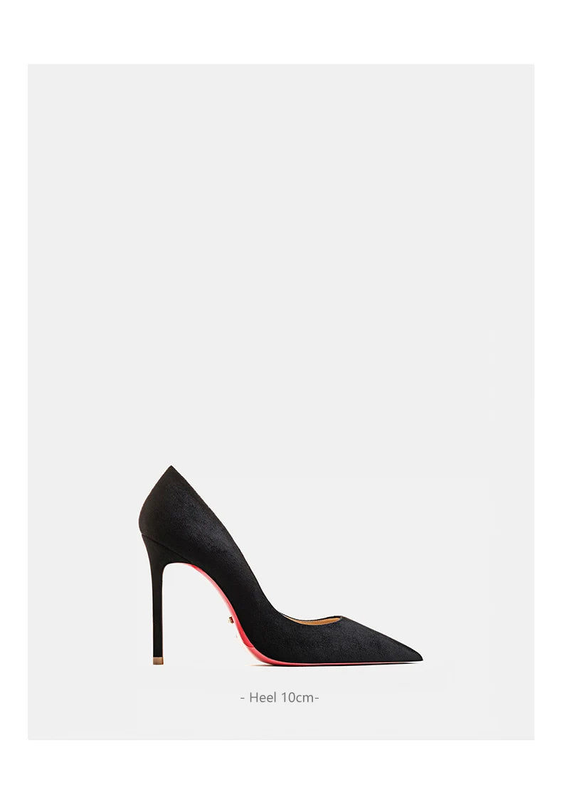 Elegant Women heeled Shoes Red Shiny Bottoms Pointed Toe High Heels Designer Luxury Leopard Suede Pumps Fashion Party Prom Shoes