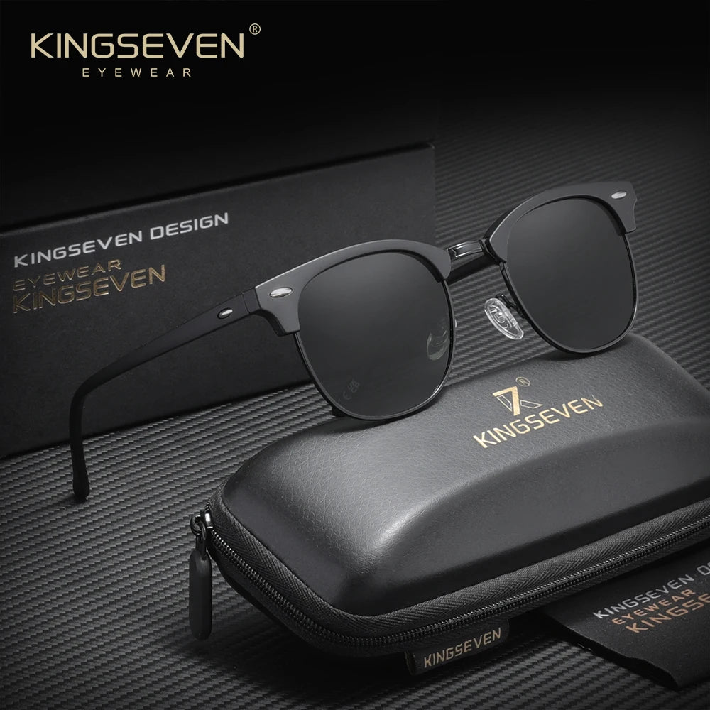 KINGSEVEN Luxury Causal Large Frame Sunglass Women Sunscreen Fashion Polarized UV400 Glasses Outdoor Driving Alloy Eyeglasses