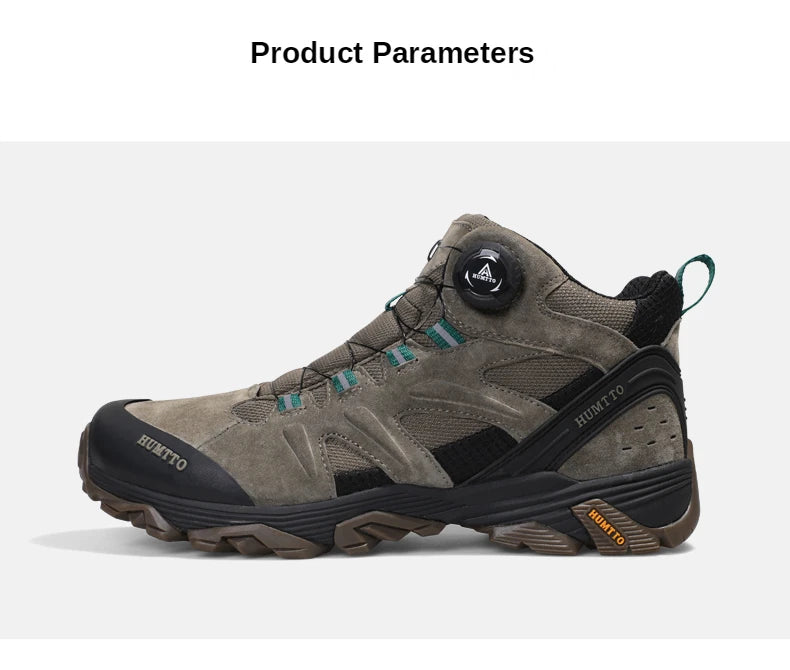 HUMTTO Waterproof Hiking Shoes Leather Trekking Boots Outdoor Sneakers for Men Male Camping Hunting Mens Tactical Ankle Boots