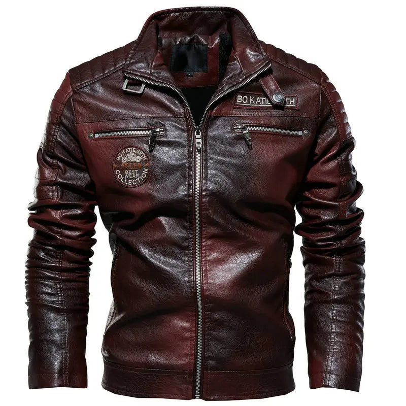 New Men's Leather Jackets Autumn And Winter Casual Motorcycle Slim PU Jacket Biker Leather High Quality Fashion Warm Overcoat