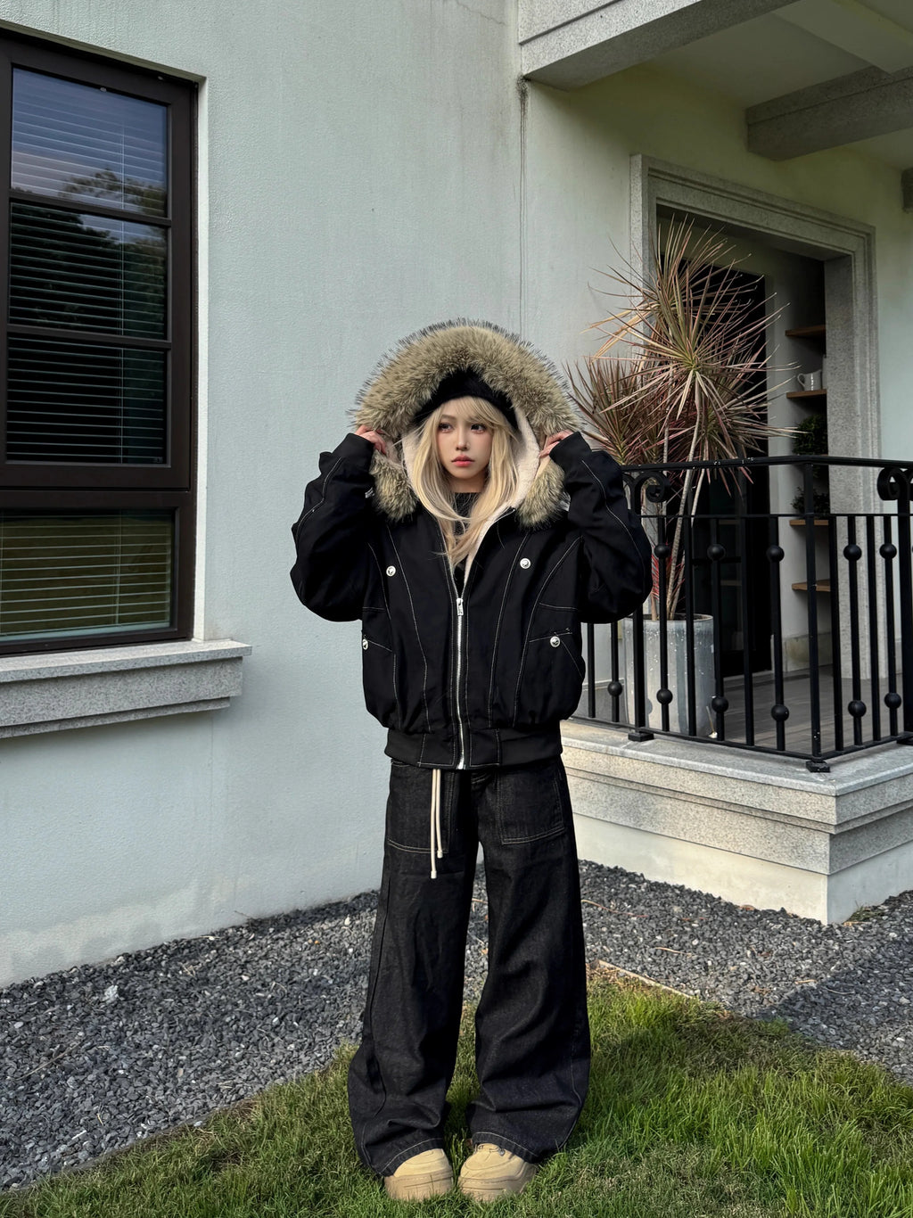 Y2k Street Vintage Warm Cardigan Loose Hoodie Women Autumn Winter Fashion Fur Collar Hat Hoodie Street Zipper Sweatshirt