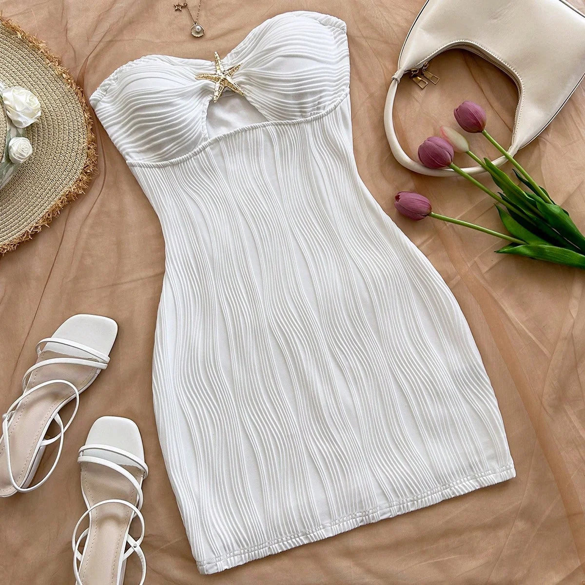 Strapless Slimming Short Dress Sexy Pure And Sensual Hip-Hugging Women's Fashion Party Wear