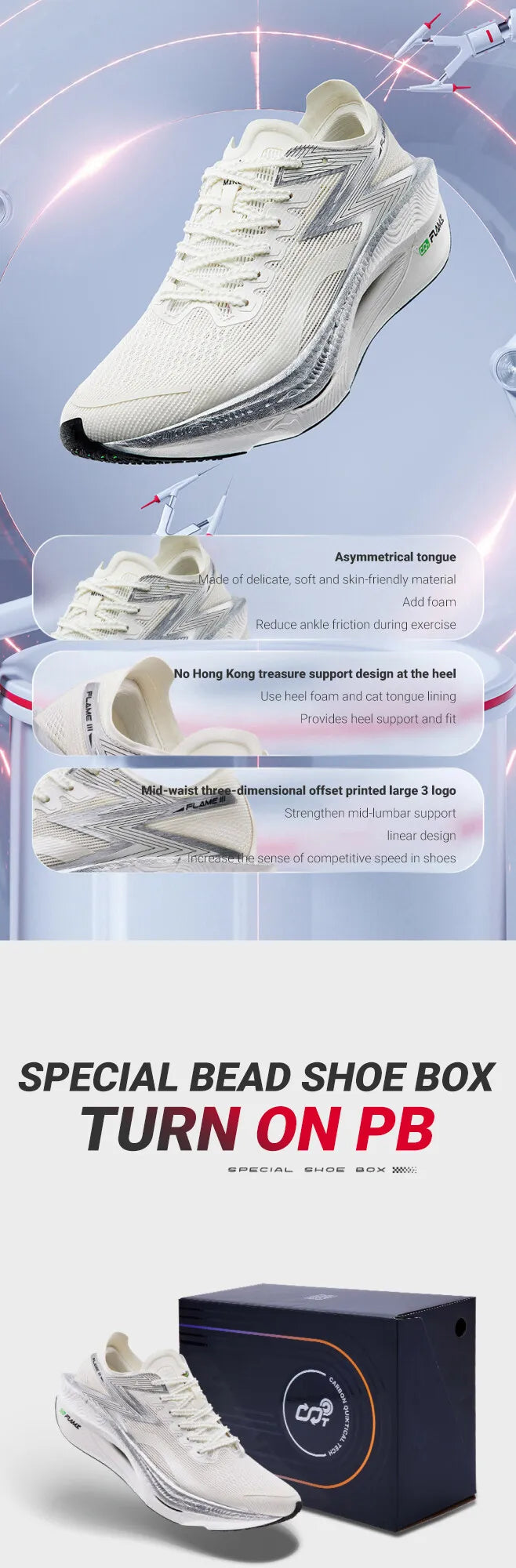 361 Degrees NEW Flame 3.0 Men Running Shoes Marathon Carbon Plate Racing Breathable Cushioning Non-Slip Sneakers Male 672412207