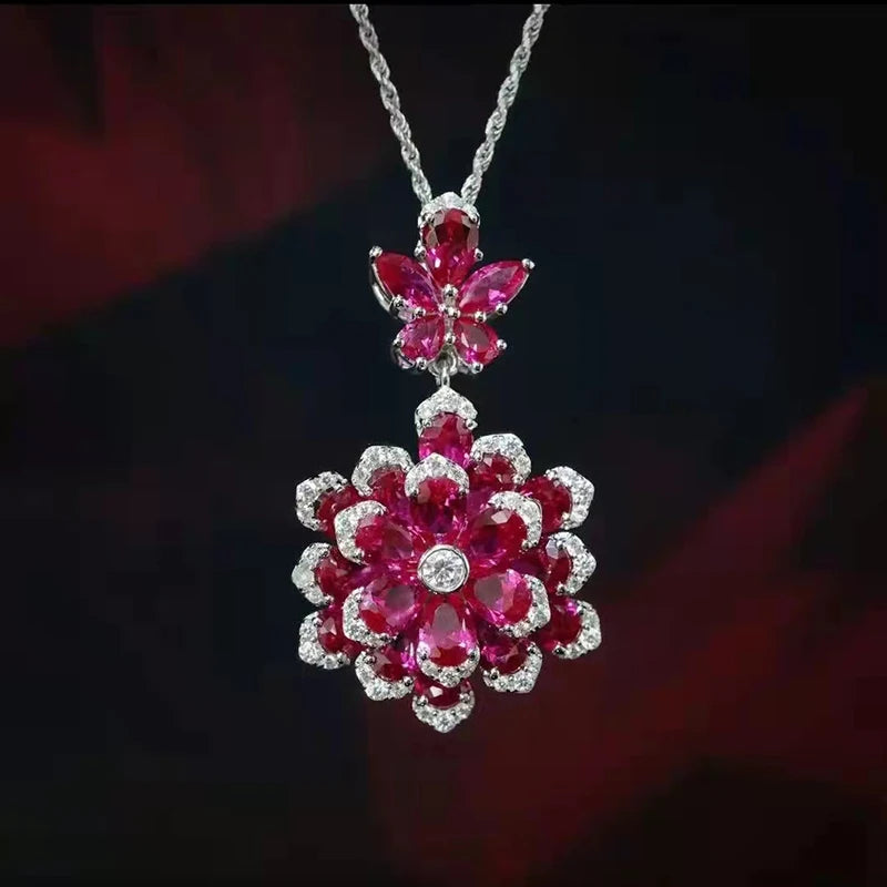 Luxury Silver Color Blue/Red/Green Crystal Jewelry Sets For Women AAA Zircon Wedding Party Elegant Rings Earrings Necklaces