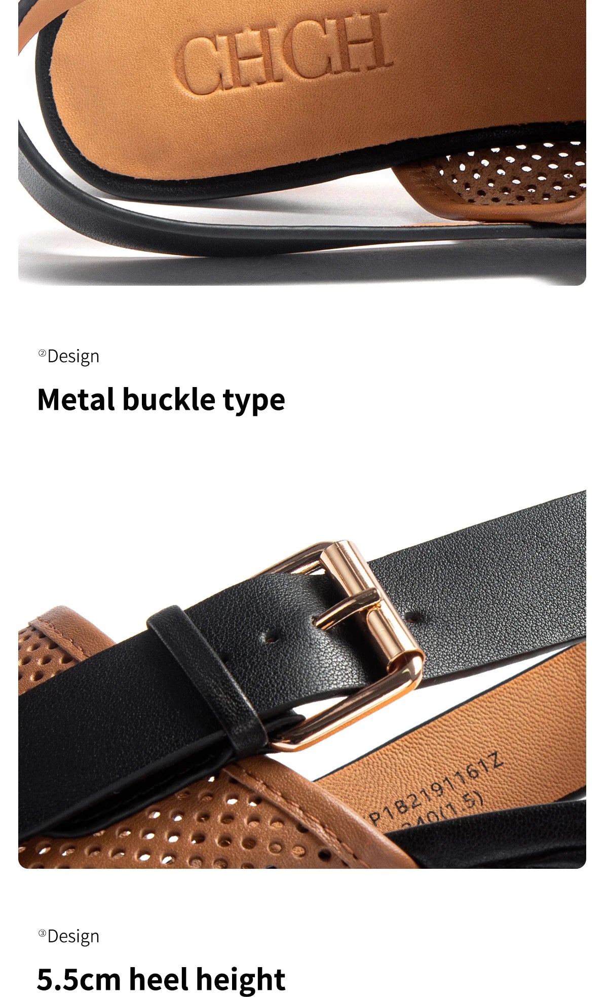 Luxury brand women's shoes summer sandals leather medium high heel hollow breathable temperament girls shoes 35-40 yards