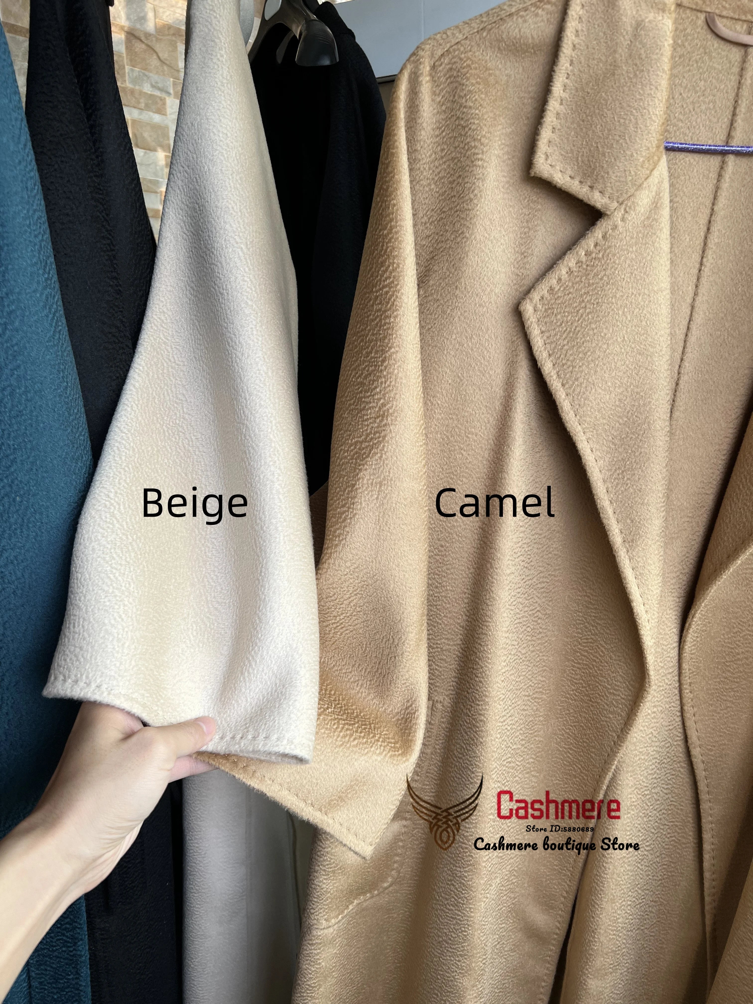 SPECIAL OFFER Cashmere Coat Female Winter Mid-Length Corrugated Coat Black Wool Coat Woman Autumn New Casual Fashion Beige Coat