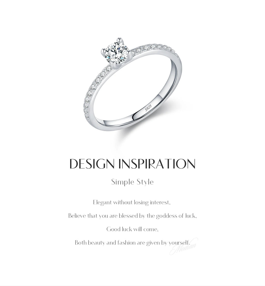 MODIAN D Color Moissanite Ring Delicate Square 925 Sterling Silver Lab Diamond Ring For Women Wedding Statement Jewelry